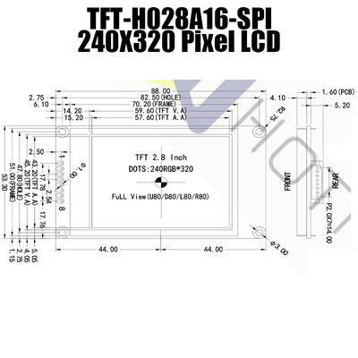 2,8 солнечный свет читаемое TFT028A16-SPI модуля ST7789V дюйма 240x320 SPI TFT LCD